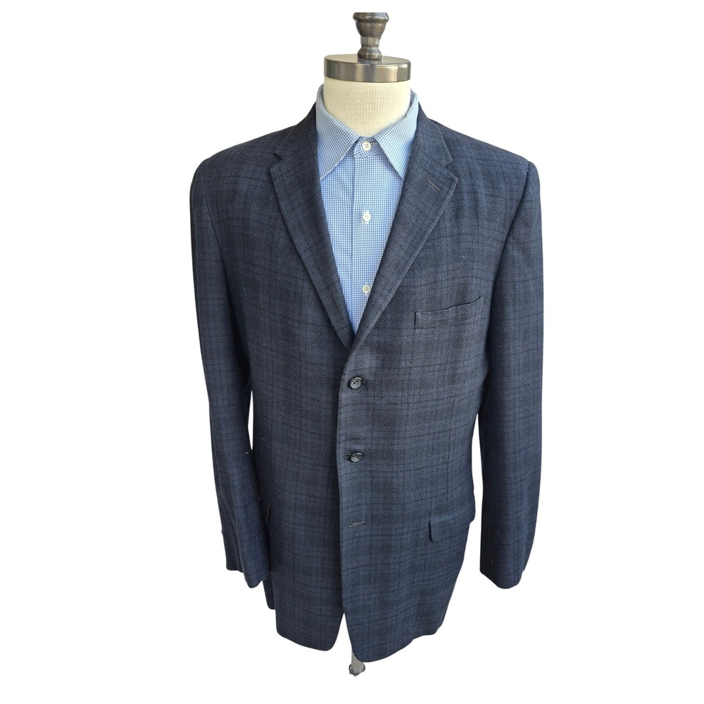 50s Style-Mart Clothes Glen Plaid Blazer Gray Union Made Sport Coat Sz 42 L VTG